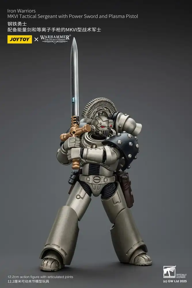 Warhammer The Horus Heresy Action Figure 1/18 lron Warriors MKVI Tactical Sergeant with Power Sword and Plasma Pistol 12 cm